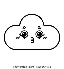 dibujo en línea de una nube de nieve