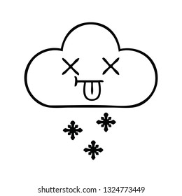 dibujo en línea de una nube de nieve