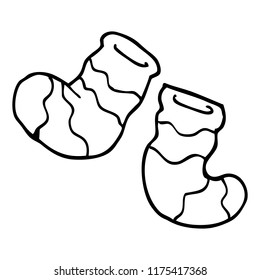 line drawing cartoon socks