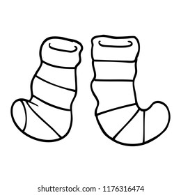 line drawing cartoon socks