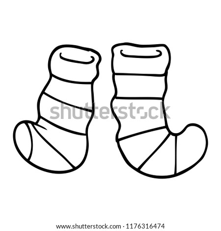 line drawing cartoon socks