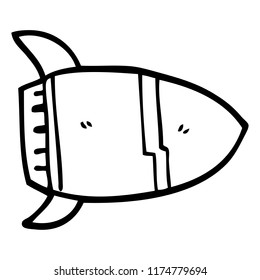 cohete espacial de dibujos de líneas