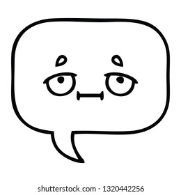 line drawing cartoon of a speech bubble