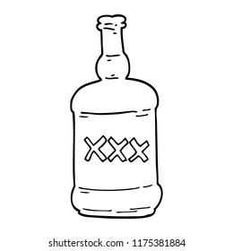 line drawing cartoon spirits bottle