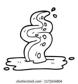 line drawing cartoon spooky tentacle