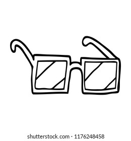 line drawing cartoon square spectacles
