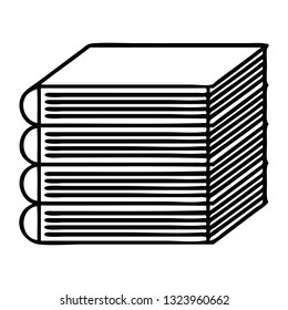 line drawing cartoon of a stack of books