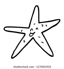 Freehand Drawn Black White Cartoon Starfish Stock Vector (Royalty Free ...