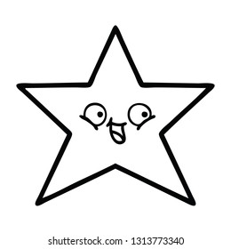 line drawing cartoon of a star fish
