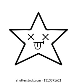 line drawing cartoon of a star fish