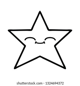line drawing cartoon of a star fish
