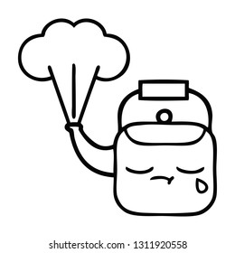 dibujo en línea de un hervidor de vapor
