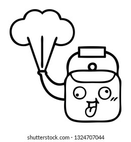 dibujo en línea de un hervidor de vapor