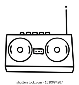 line drawing cartoon of a stereo