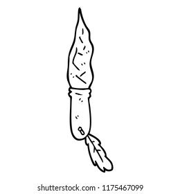 line drawing cartoon of a stone dagger