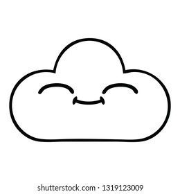 line drawing cartoon of a storm cloud