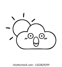 Zeichenkartoon einer Sturmwolke und Sonne