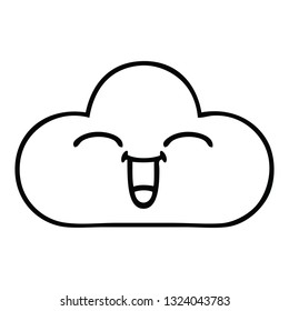 line drawing cartoon of a storm cloud