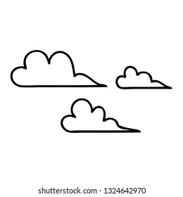 line drawing cartoon of a storm cloud