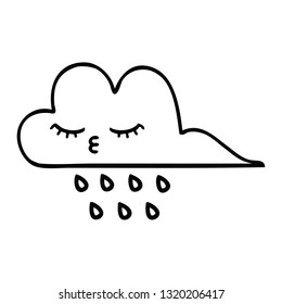 dibujo en línea de una nube de lluvia