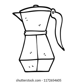 line drawing cartoon stove top espresso maker