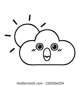 Zeichenkartoon einer Sonne und Wolke