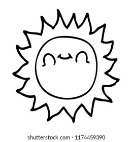 line drawing cartoon sunshine