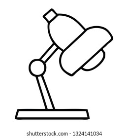 line drawing cartoon of a table lamp