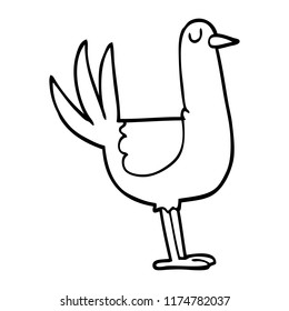 line drawing cartoon tall bird