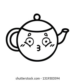 dibujo en línea de un recipiente de té