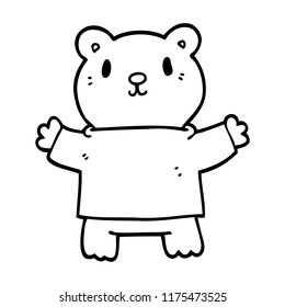 Teddybär mit Linienzeichnung