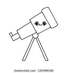 line drawing cartoon of a telescope