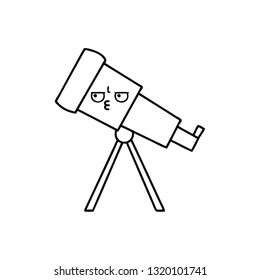 dibujo en línea de un telescopio
