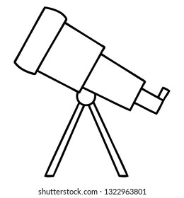 line drawing cartoon of a telescope