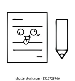 dibujo en línea de un papel de prueba