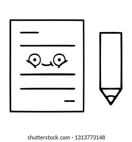 Zeichenkartoon eines Testpapiers