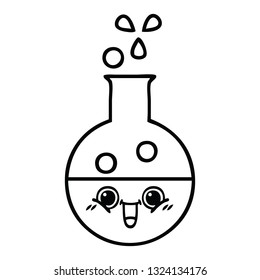 line drawing cartoon of a test tube
