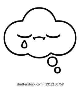 line drawing cartoon of a thought bubble