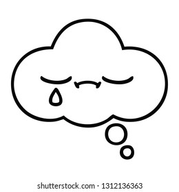 dibujo en línea de una burbuja de pensamiento
