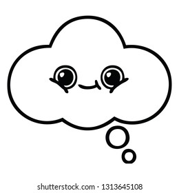 dibujo en línea de una burbuja de pensamiento