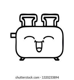 line drawing cartoon of a of a toaster