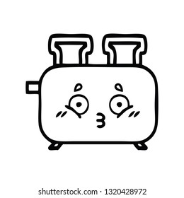 line drawing cartoon of a of a toaster