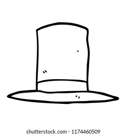 sombrero superior de dibujo de línea