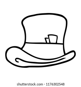 line drawing cartoon top hat
