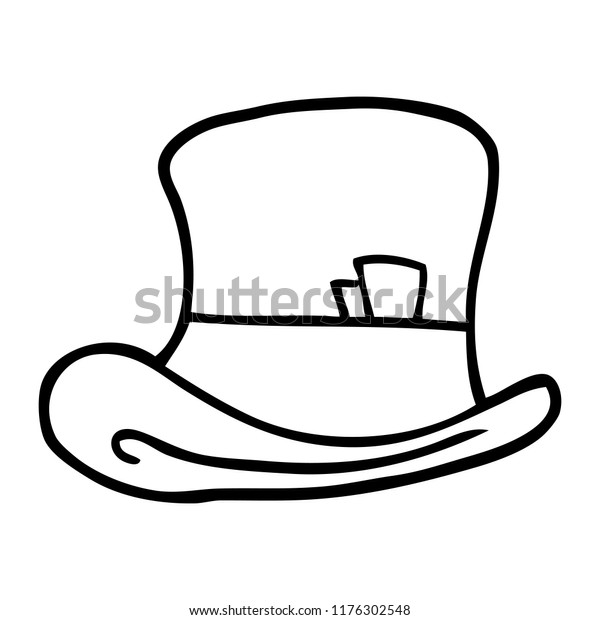 Line Drawing Cartoon Top Hat Stock Vector Royalty Free