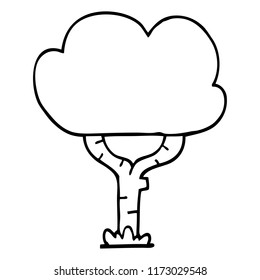 árbol de dibujos animados de líneas