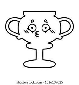 dibujo en línea de un trofeo