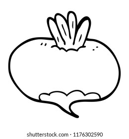 line drawing cartoon turnip