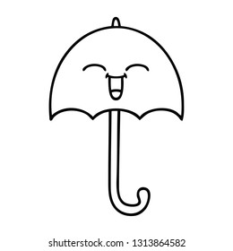 line drawing cartoon of a umbrella