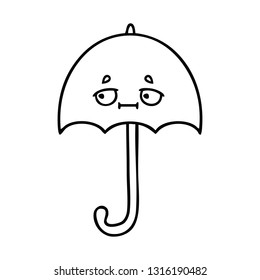 dibujo en línea de un paraguas